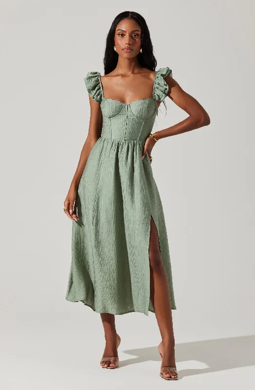 Wedelia Bustier Midi Dress Casual Chic