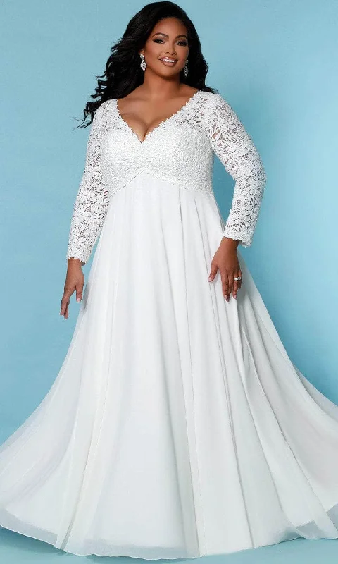 Sydney's Closet Bridal - SC5276 Lace Empire Bridal Gown Unleash Your Trendy Side