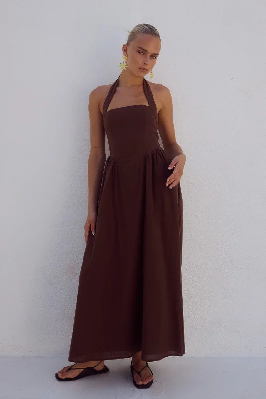 LOCKLEA MIDI DRESS - CHOCOLATE Spring Fashion