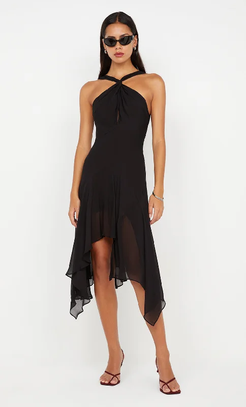 AIDA HALTER DRESS - BLACK Enjoy Discount