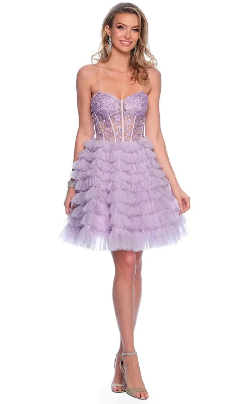 Dave & Johnny 11766 - Sweetheart Tiered Skirt Cocktail Dress Special Offers