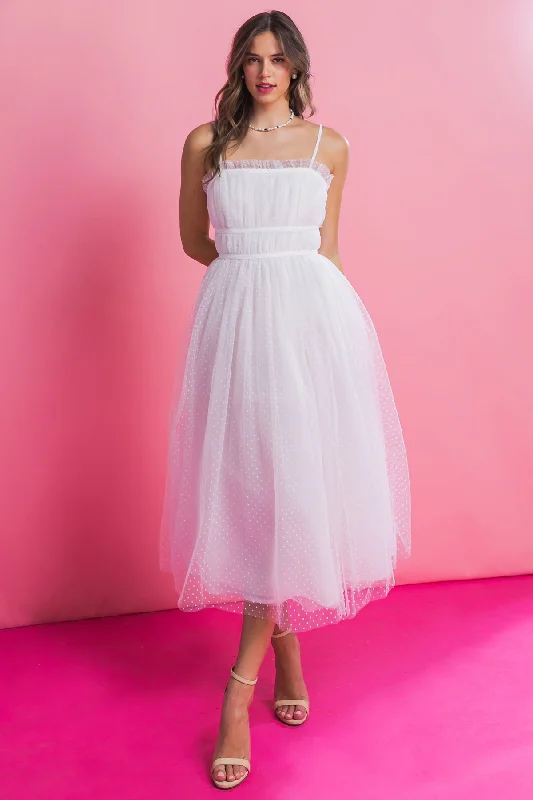 WON YOUR HEART TULLE MIDI DRESS Hot Styles