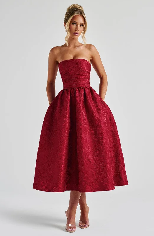 Saoirse Midi Dress - Red Find Your Unique Flair