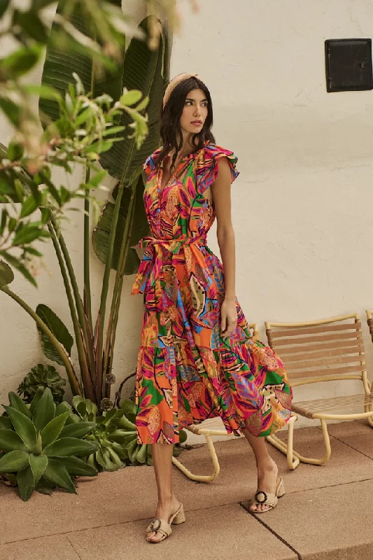 Milana Floral Midi Dress Summer Fashion