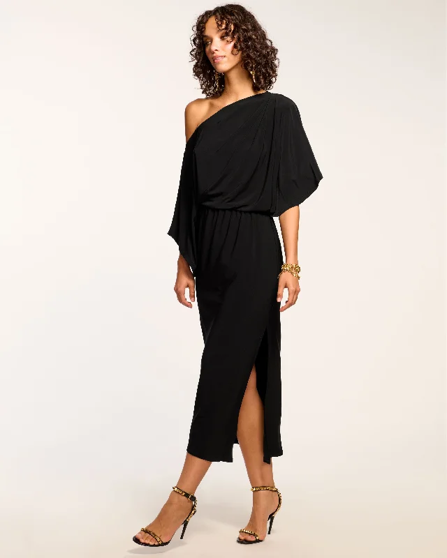 Carlina Off-The-Shoulder Jersey Midi Dress Sophisticated Cut