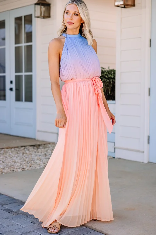 What An Angel Peach Pink Ombre Maxi Dress Limited Time Special Offer