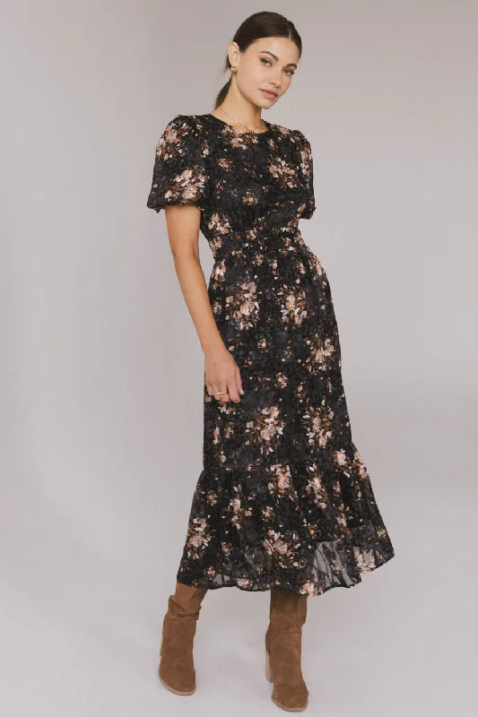 Mirren Floral Midi Dress Fashion Forward