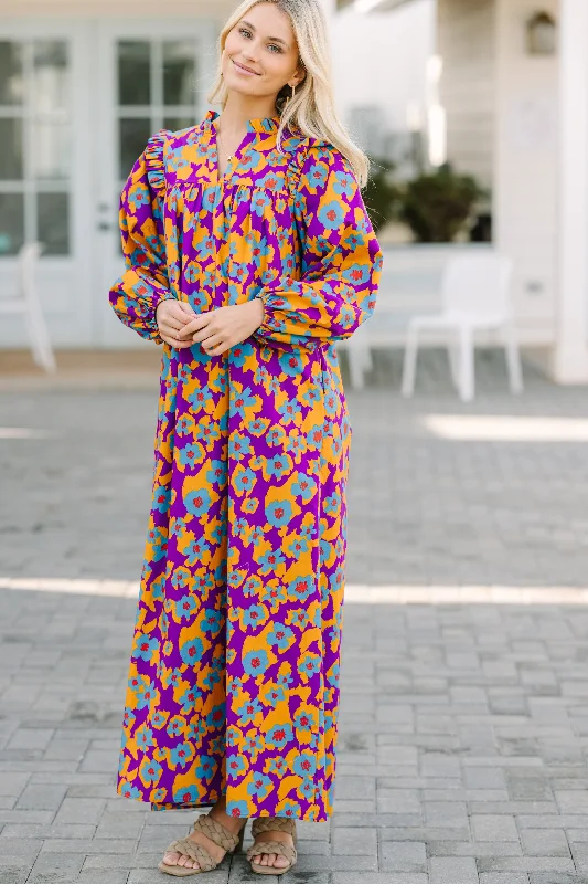 Find You Well Purple Floral Maxi Dress Limited Stock, Big Discounts