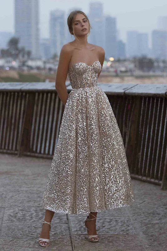 Sweet Love Sequin Strapless Midi Dress Limited Stock