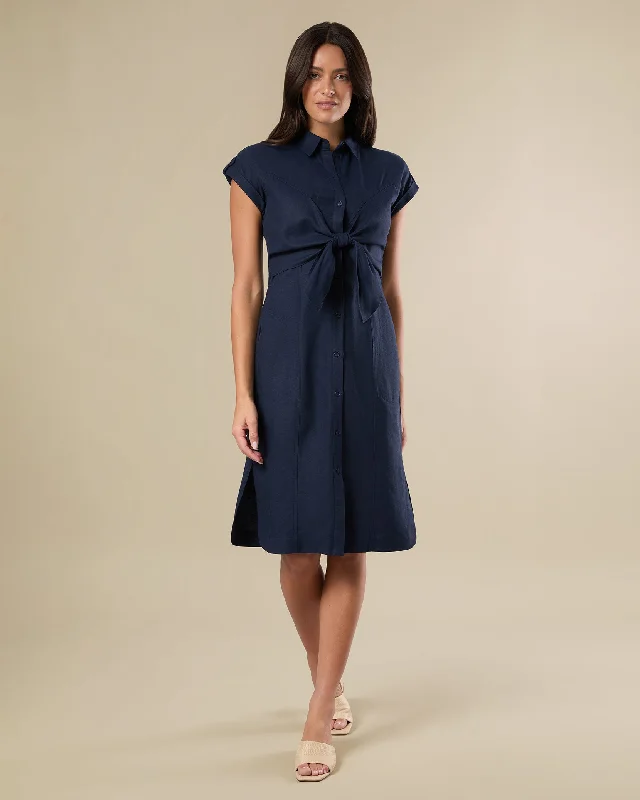 Tie Front Midi Dress Flash Deals