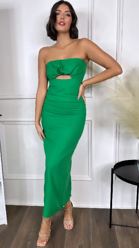 Cissie Green Strapless Cut Out Midi Dress Ends Soon