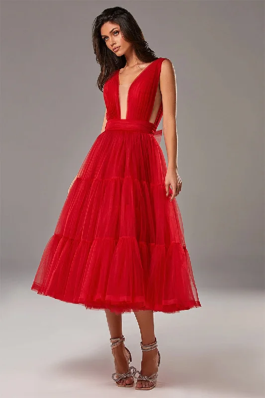 Savannah A-line Tulle Midi Dress Daily Essentials