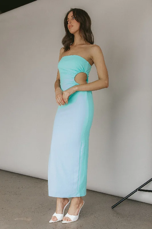 Taking Bets Strapless Cut-Out Midi Dress Mint Wardrobe Upgrade