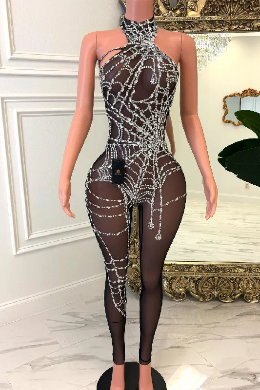 Midnight Web Black Bodysuit End Of Season Clearance