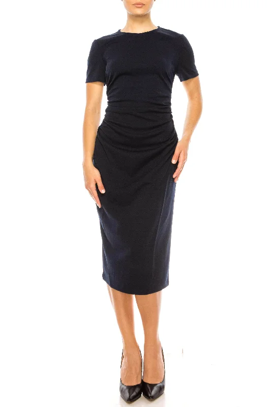 Maggy London GT587M - Short Sleeve Ruched Dress Chic & Cozy Apparel