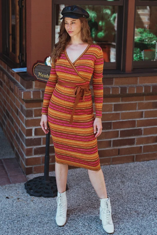 FLIRTATIOUS NATURE SWEATER MIDI DRESS Flowing Silhouette