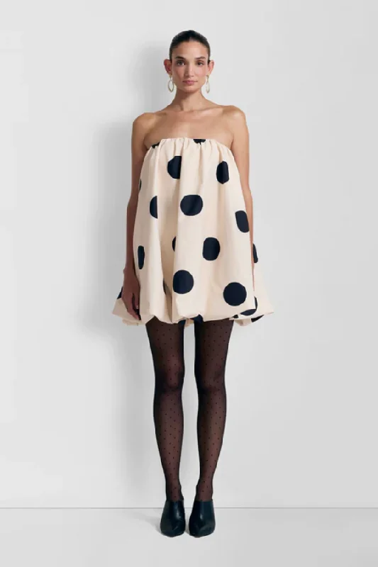 Gaia Bubble Dress Creme Spot Charming Silhouette