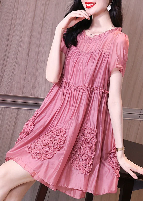 Italian Purple Ruffled Floral Patchwork Chiffon Dress Summer Season Sale