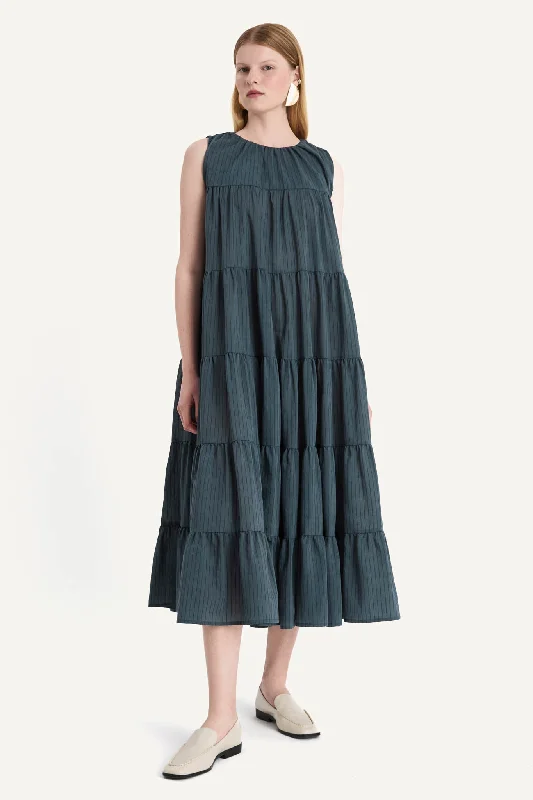 Caron Dress in Deep Slate Casual Chic Clothing