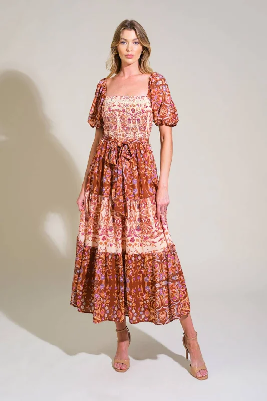 MUTED GARDEN WOVEN MIDI DRESS Seasonal Trends