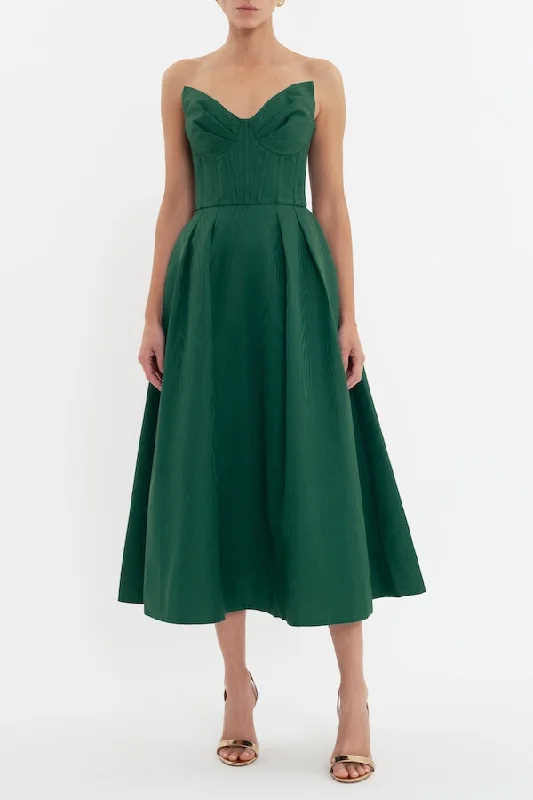 Luiza Strapless Midi Dress Green From Casual To Classy