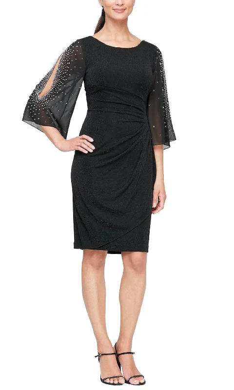 Alex Evenings 8127604 - Jeweled Split Sleeve Cocktail Dress Trendy New Clothes