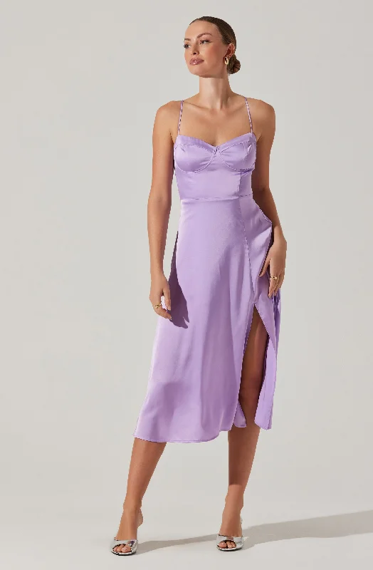 Bustier Satin Midi Dress Seasonal Sale