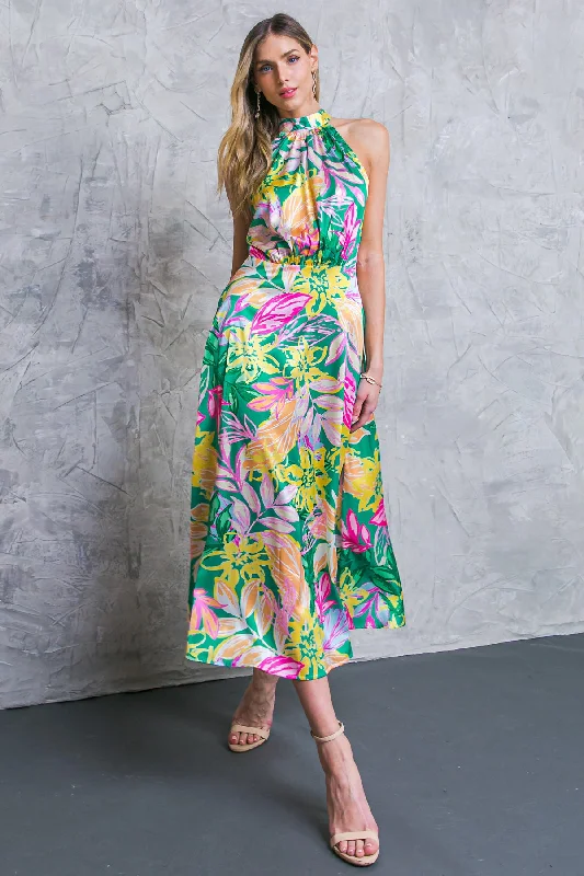 LIFE TO THE FULLEST SATIN MIDI DRESS Trend Alert