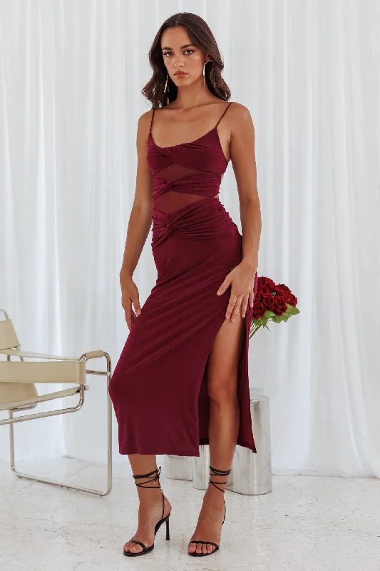 Love Life Twist Bodice Dress Burgundy Discover Now