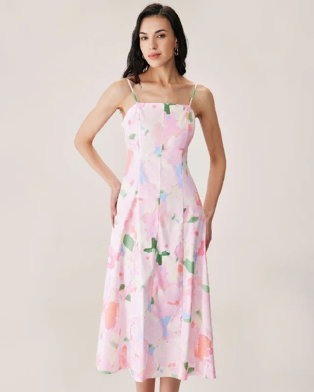 Pink Floral Slip Midi Dress Browse Our Top Products