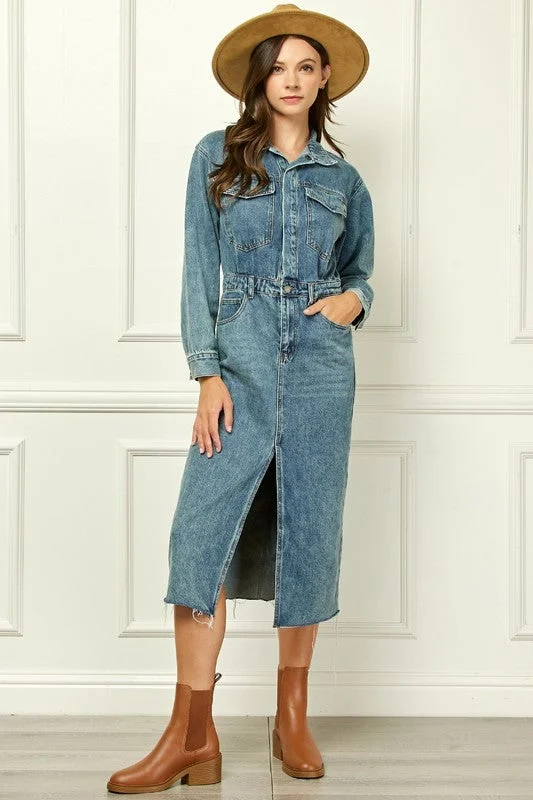 Jericha Denim Classic Trucker Long Dress Quality Driven Apparel