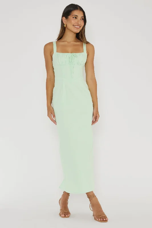 Sweet Pea Tied Bust Midi Dress Mint Flash Sales