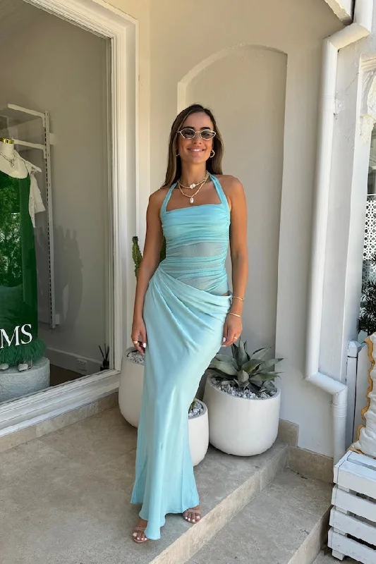 Gina Halter Dress Aquamarine Fashion Deal