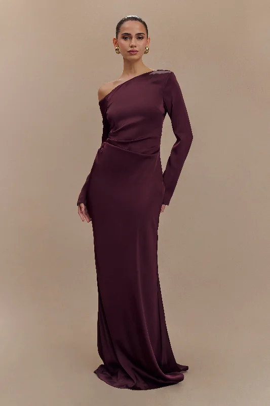 Avery Long Sleeve Maxi Dress - Plum Alluring Design