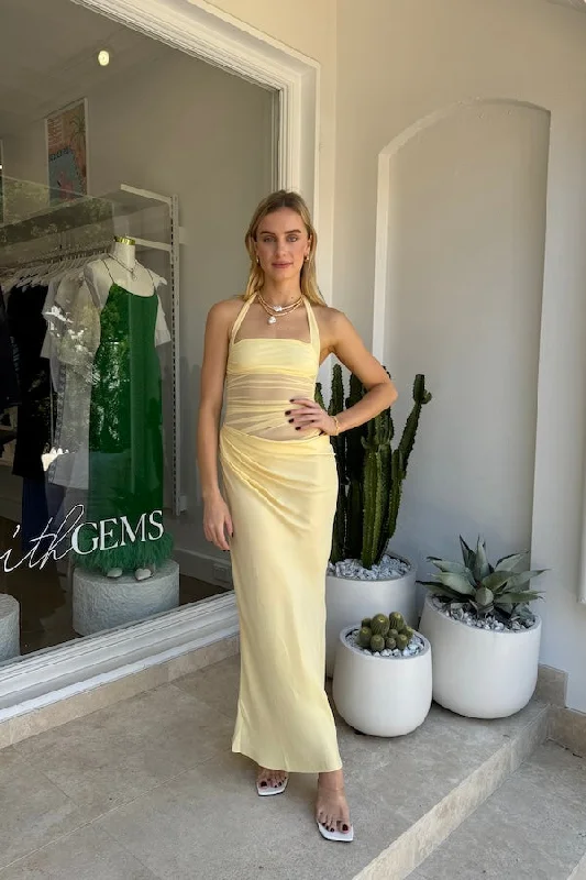 Gina Halter Dress Yellow Special Offer