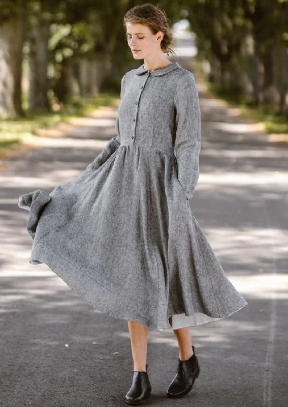 Classic Dress, Long Sleeve, Twill Linen Season Sale