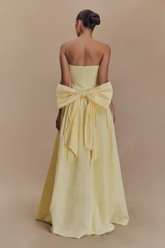 Frances Strapless Bow Maxi Dress - Lemon Unleash Your Style