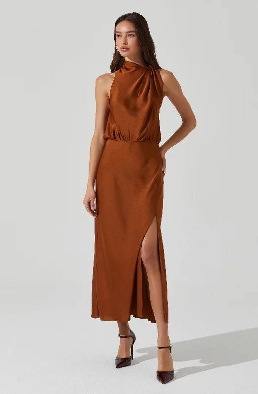 Jelyn Satin Midi Dress Last Chance Sale