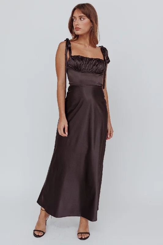 Pennelope Tied Shoulder Maxi Dress Black Forward Trendsetter