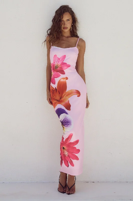 DEIA MIDI DRESS - MULTI FLOWER Popular Collection