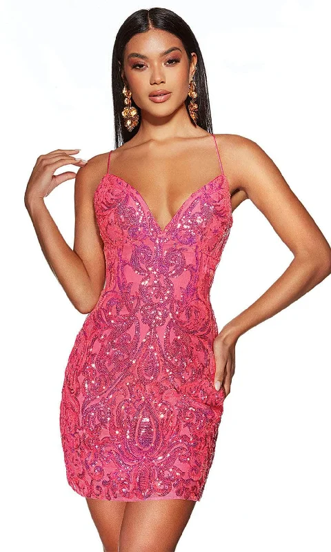 Alyce Paris 4900 - Sequin Embellished Sleeveless Cocktail Dress Feminine Charm