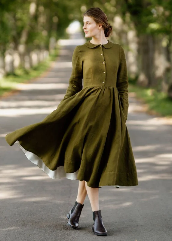 Classic Dress, Long Sleeve Cottagecore Rustic Charm Style