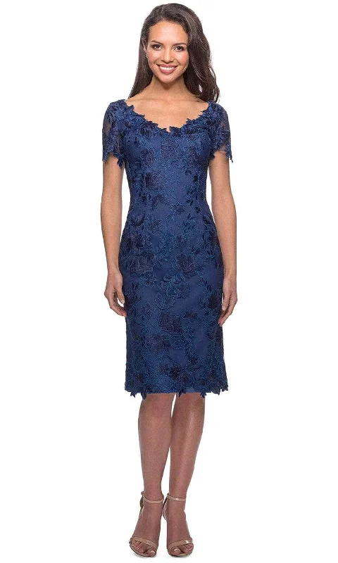 La Femme 25522SC - Short Sleeve Lace Cocktail Dress Seasonal Fashion