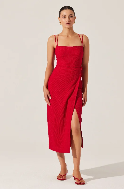 Brinda Wrap Midi Dress Chic Style, Always In Vogue