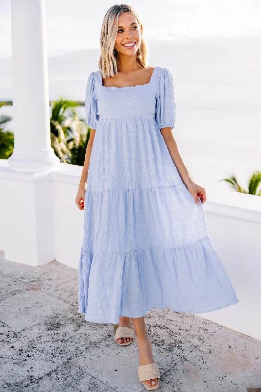 Think About It Light Blue Midi Dress Quick Grab Deals