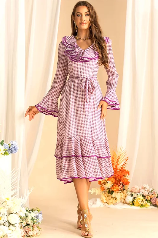 Flirty Autumn Long Sleeve Midi Dress Insane Discount Onslaught