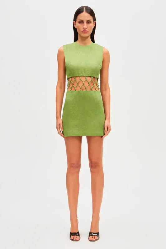 Ellie Mini Dress Avocado Vintage Retro Party Wear