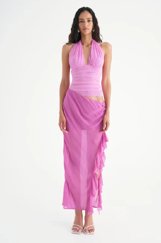 Penelope Halter Maxi Dress Pink Budget Saver