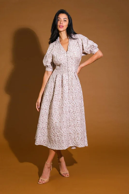 PERFECT VISION WOVEN MIDI DRESS Clearance Event