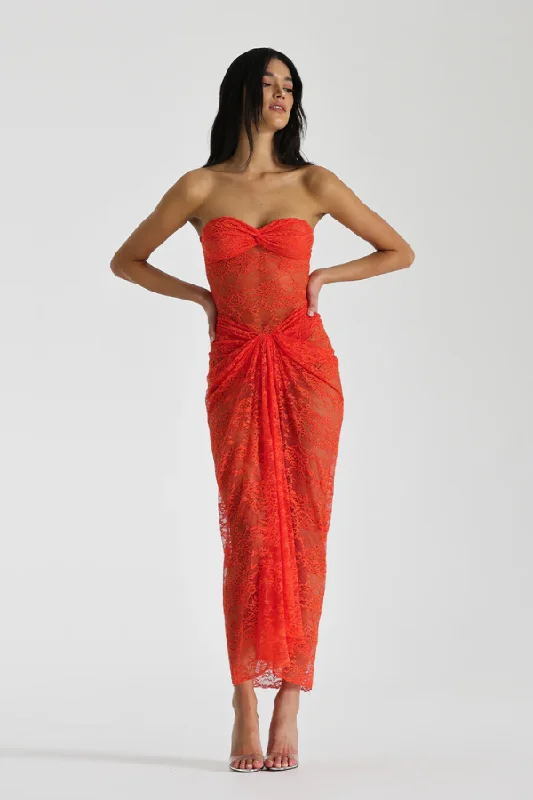 Naomi Dress Tangerine Flash Sale, Don't Miss